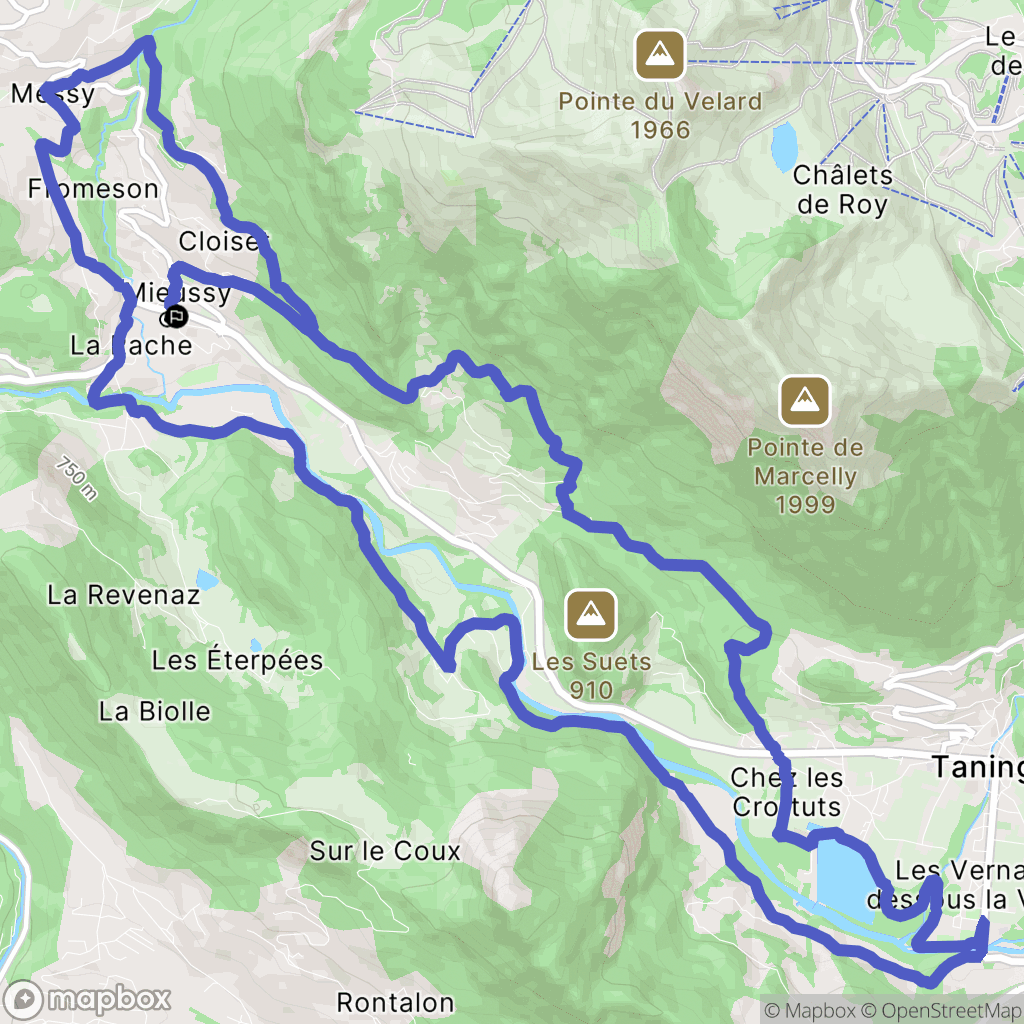Mieussy : carte du parcours de randonnée - France