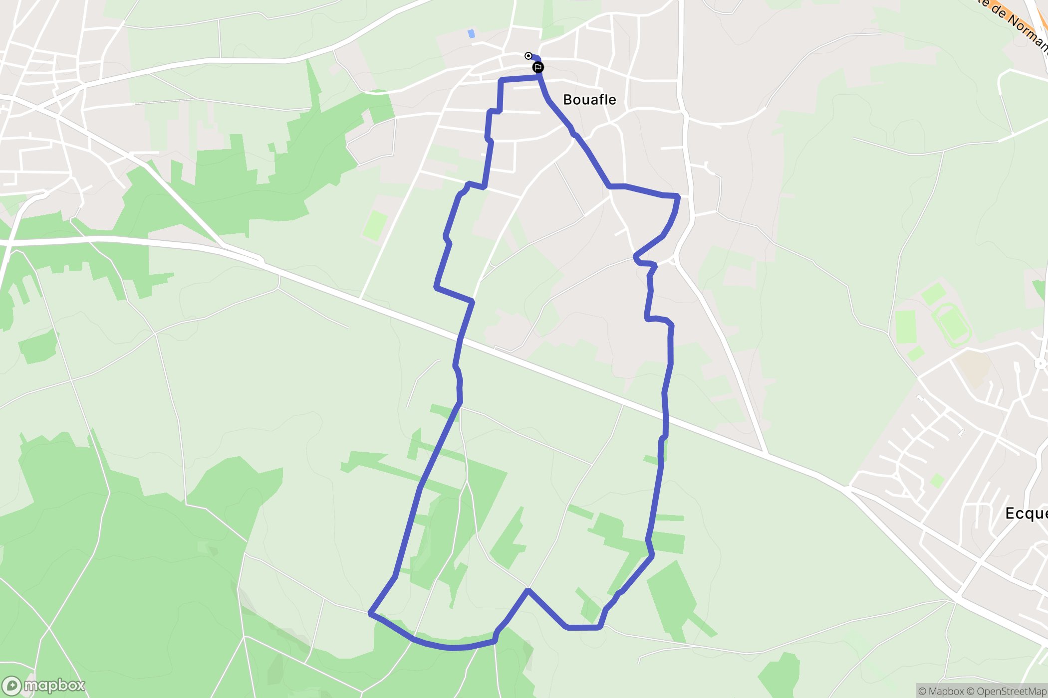 Bouafle : carte du parcours de randonnée - France