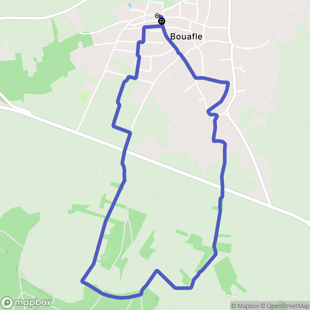 Bouafle : carte du parcours de randonnée - France