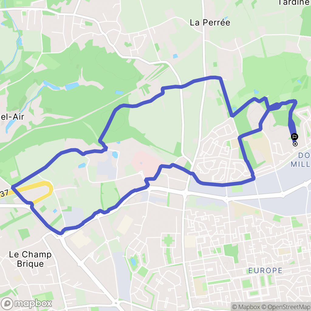 Tours : carte du parcours de randonnée - France