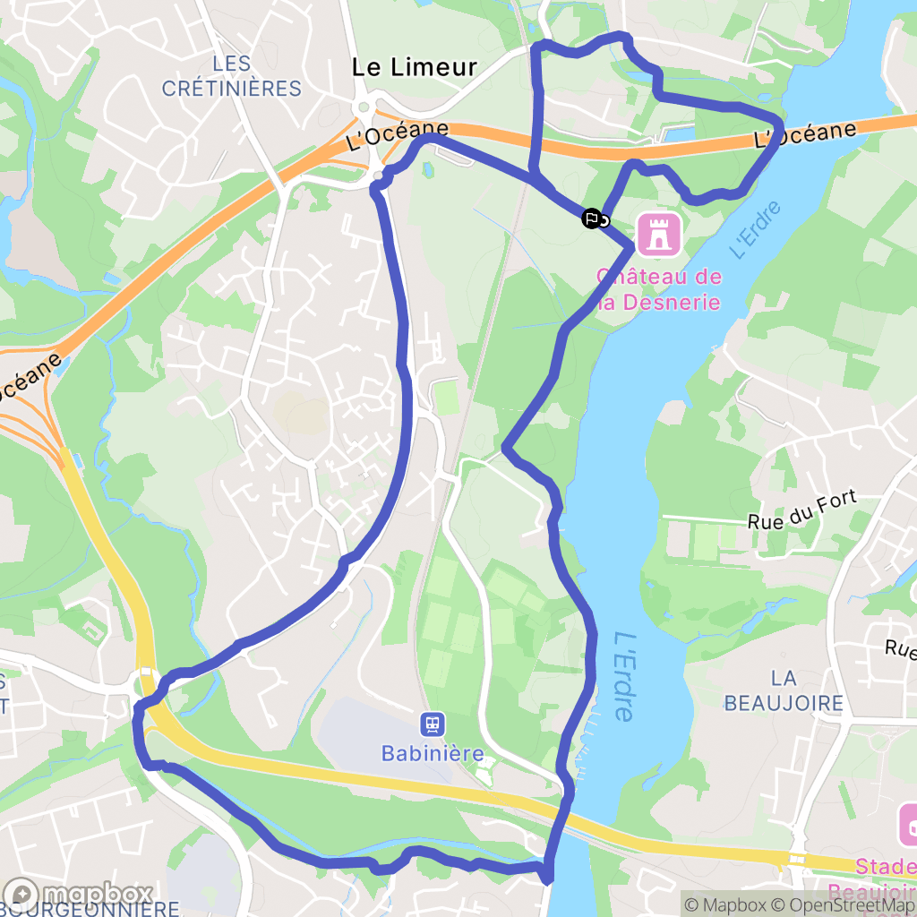La Chapelle-sur-Erdre : carte du parcours de randonnée - France