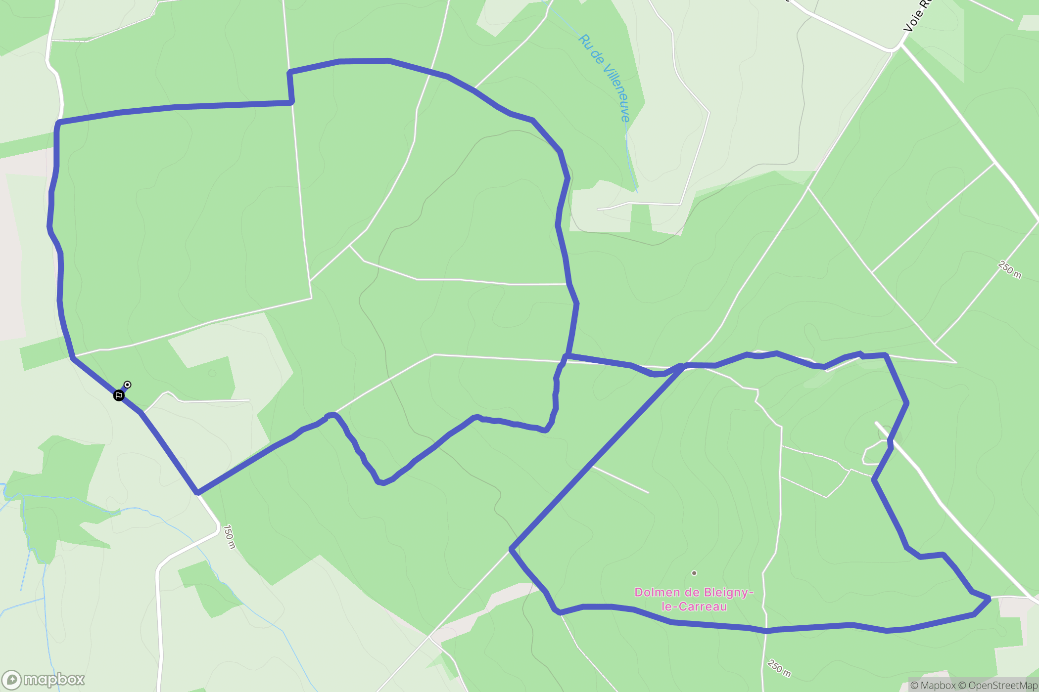 Villeneuve-Saint-Salves : carte du parcours de randonnée - France