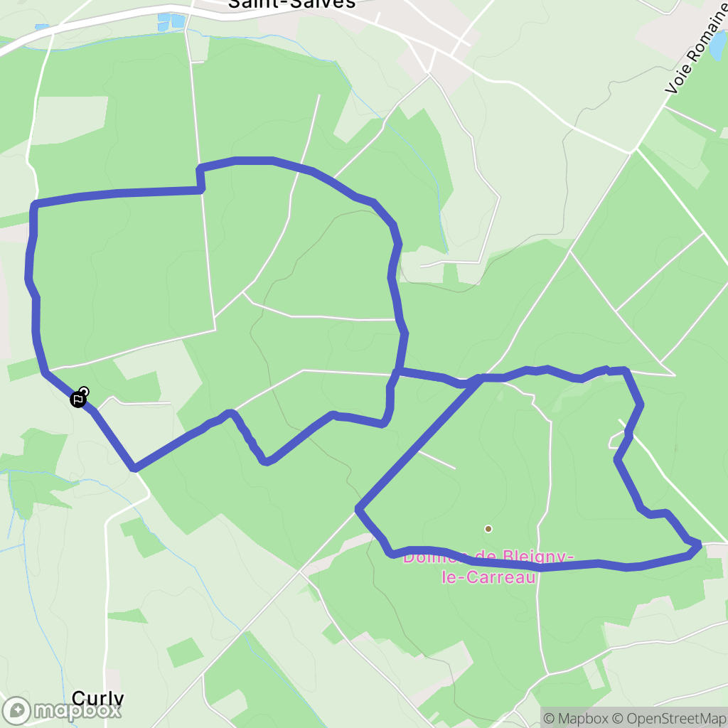 Villeneuve-Saint-Salves : carte du parcours de randonnée - France