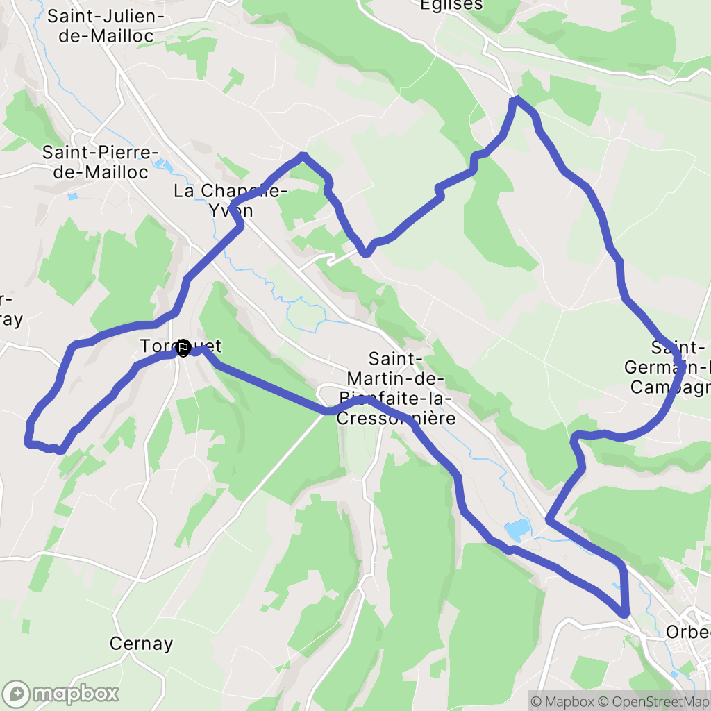 Valorbiquet : carte du parcours de randonnée - France