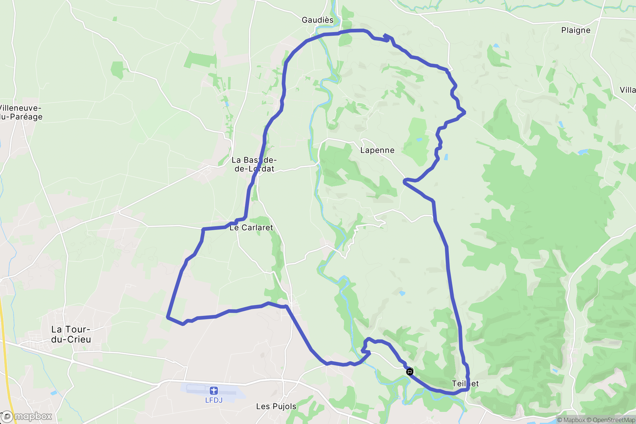 Vals : carte du parcours de randonnée - France
