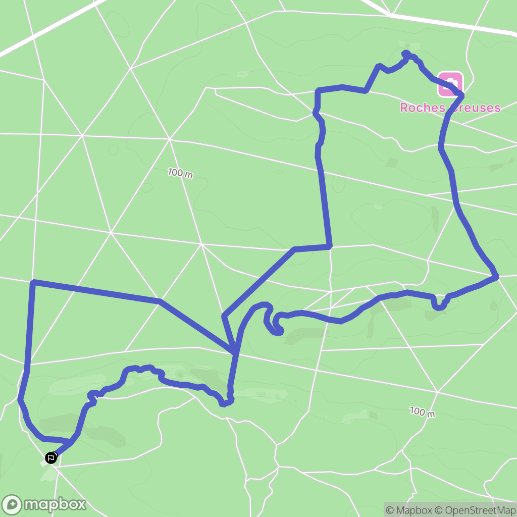 Fontainebleau : carte du parcours de randonnée - France