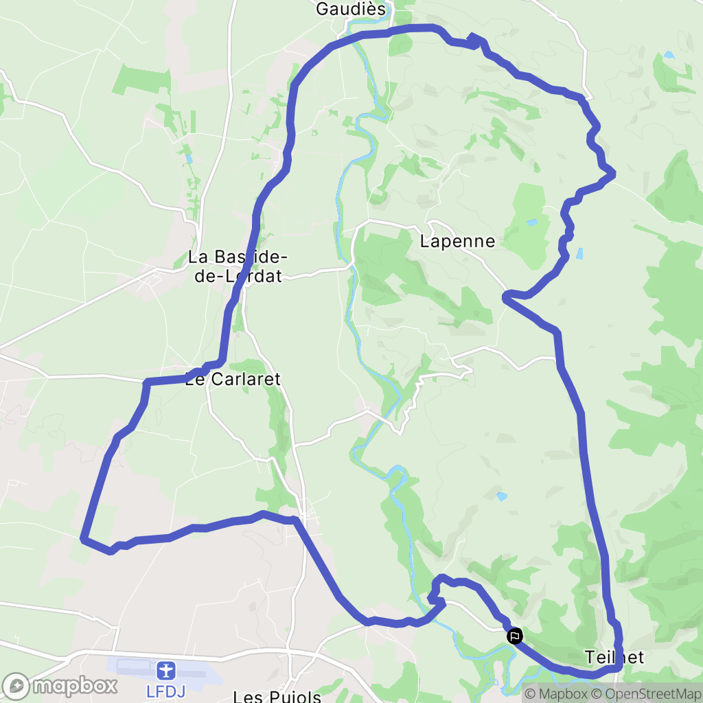 Vals : carte du parcours de randonnée - France