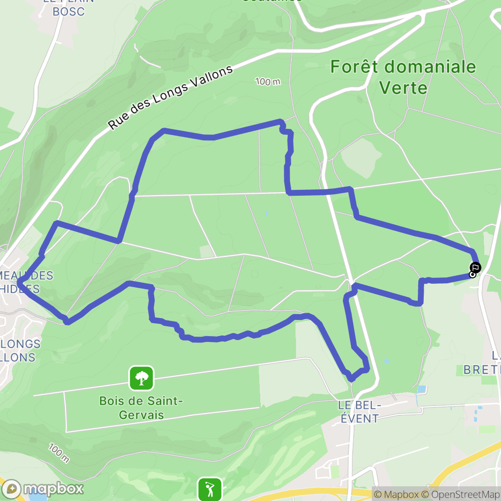 Bois-Guillaume : carte du parcours de randonnée - France