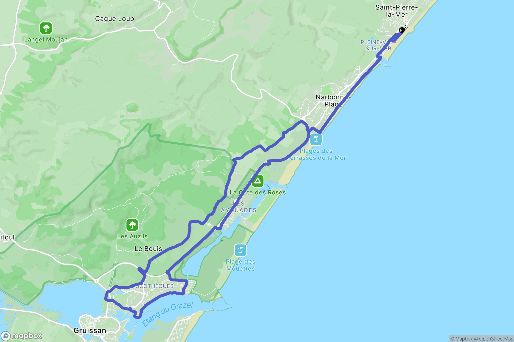 Fleury : carte du parcours de randonnée - France