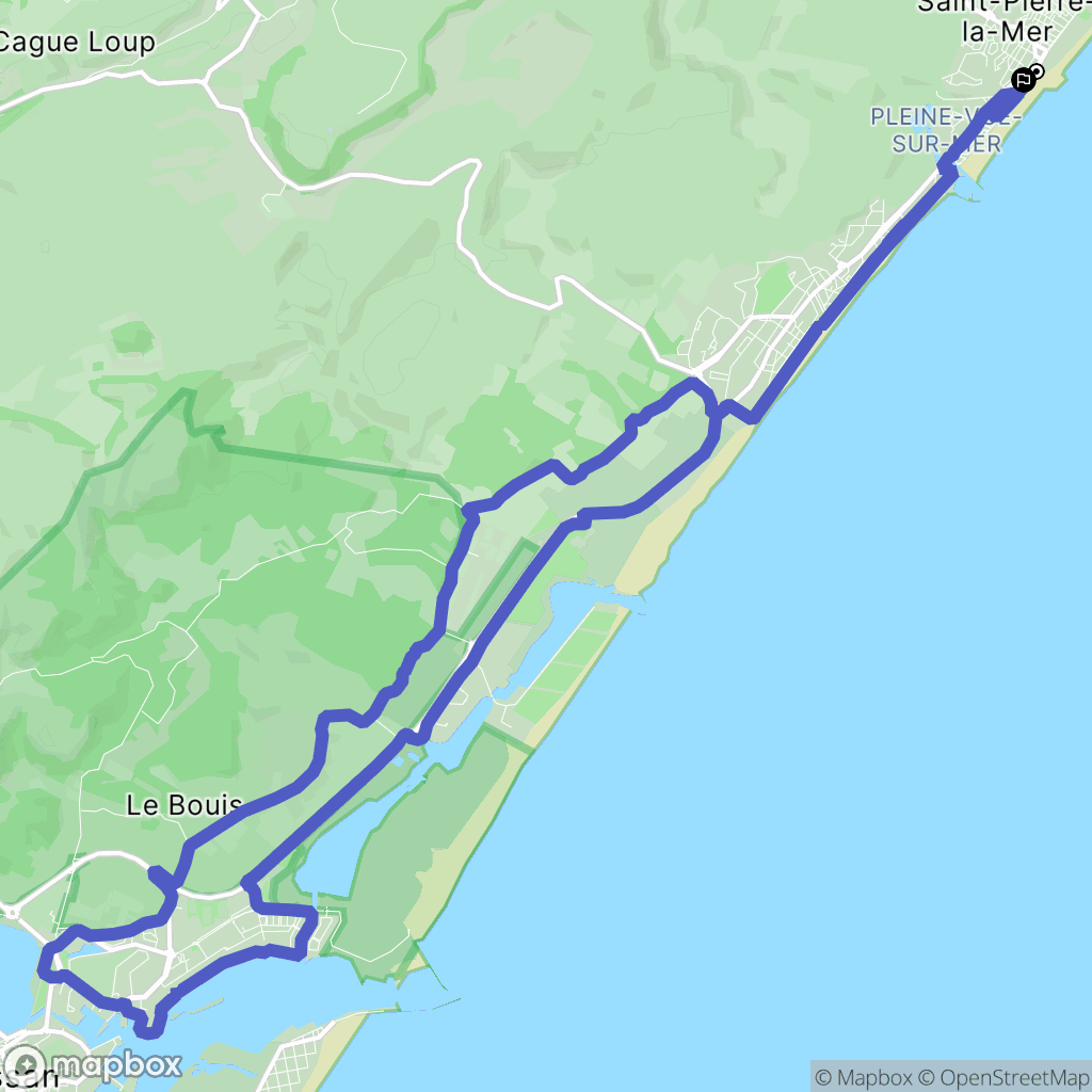 Fleury : carte du parcours de randonnée - France