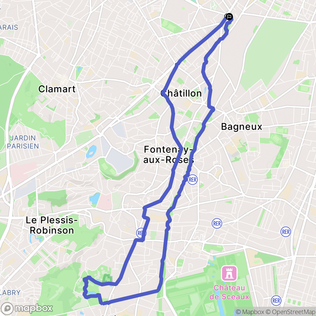 Châtillon : carte du parcours de randonnée - France