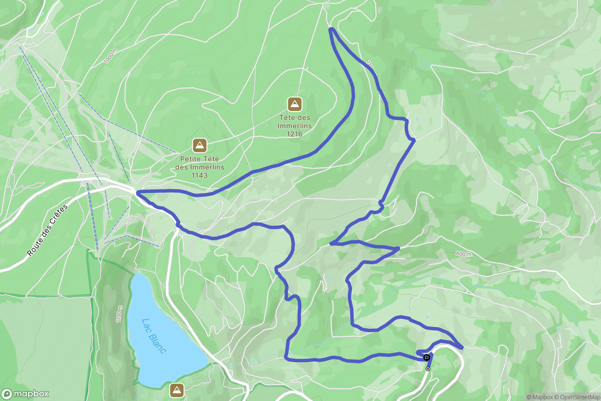 Orbey : carte du parcours de randonnée - France