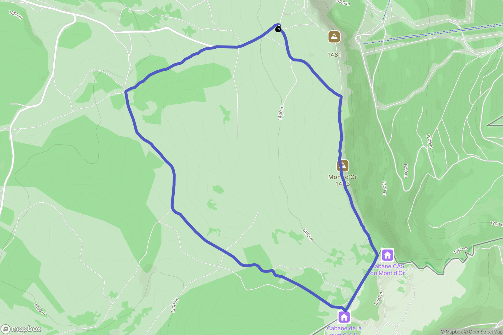 Longevilles-Mont-d'Or : carte du parcours de randonnée - France