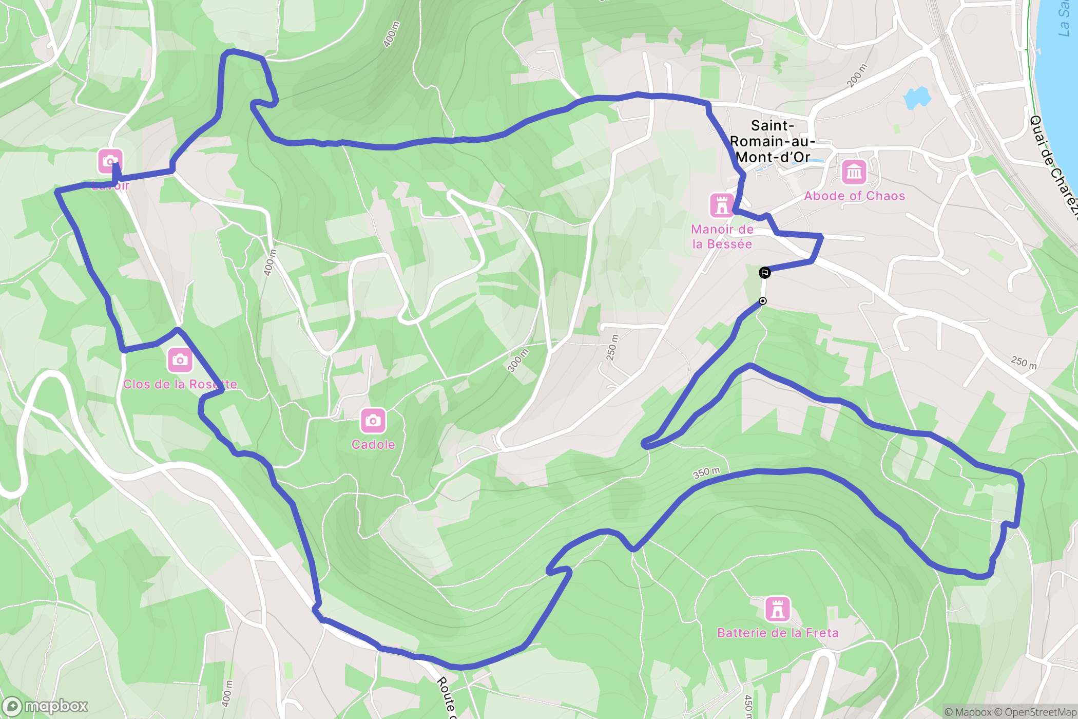 Saint-Romain-au-Mont-d'Or : carte du parcours de randonnée - France