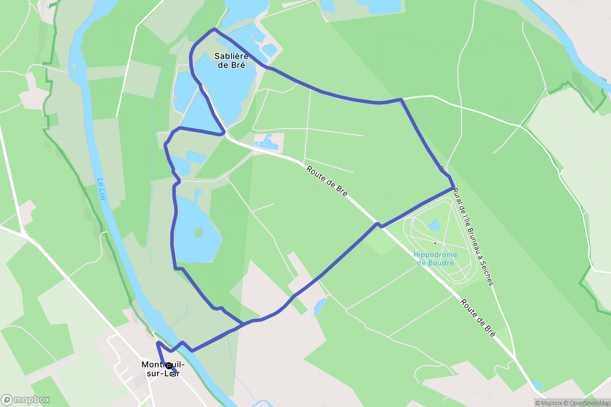 Montreuil-sur-Loir : carte du parcours de randonnée - France