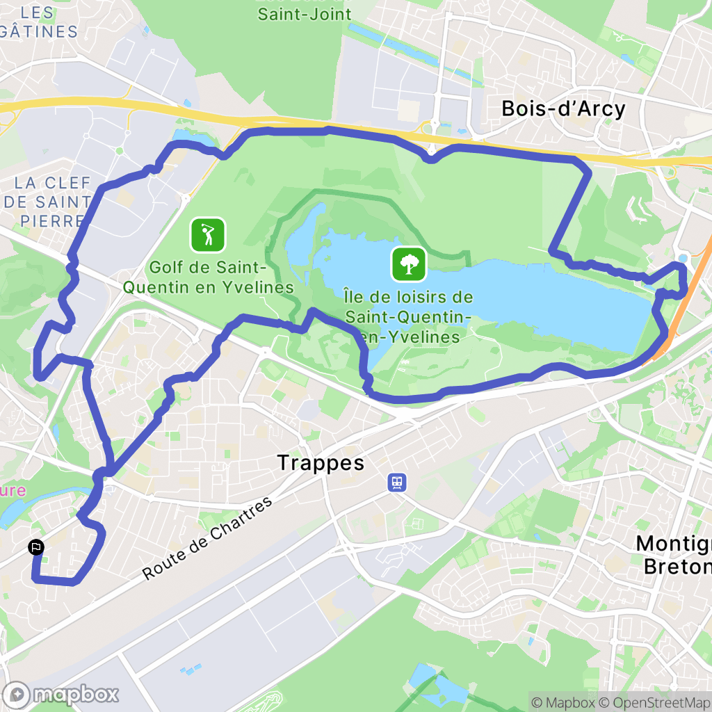 Élancourt : carte du parcours de randonnée - France