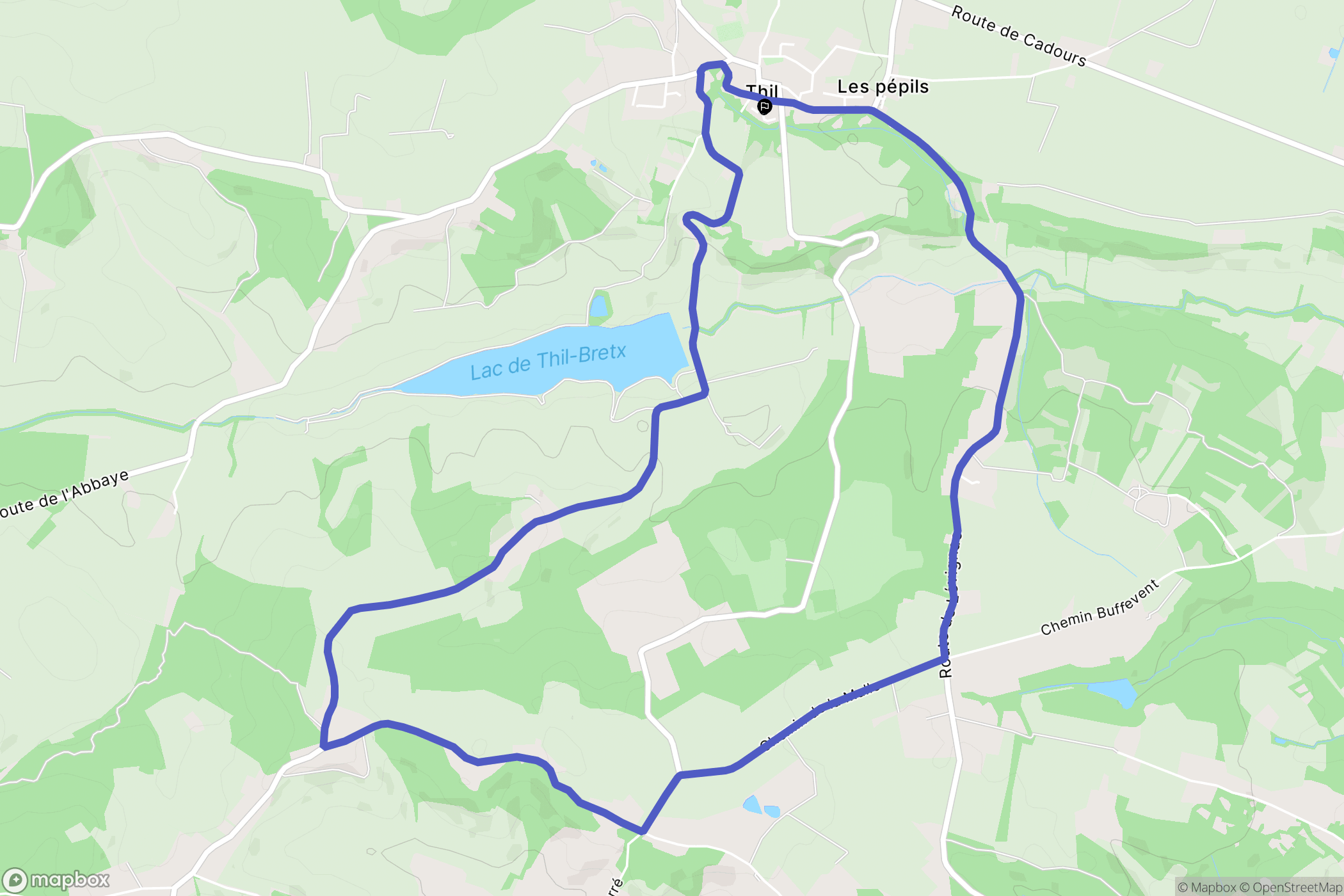 Thil : carte du parcours de randonnée - France