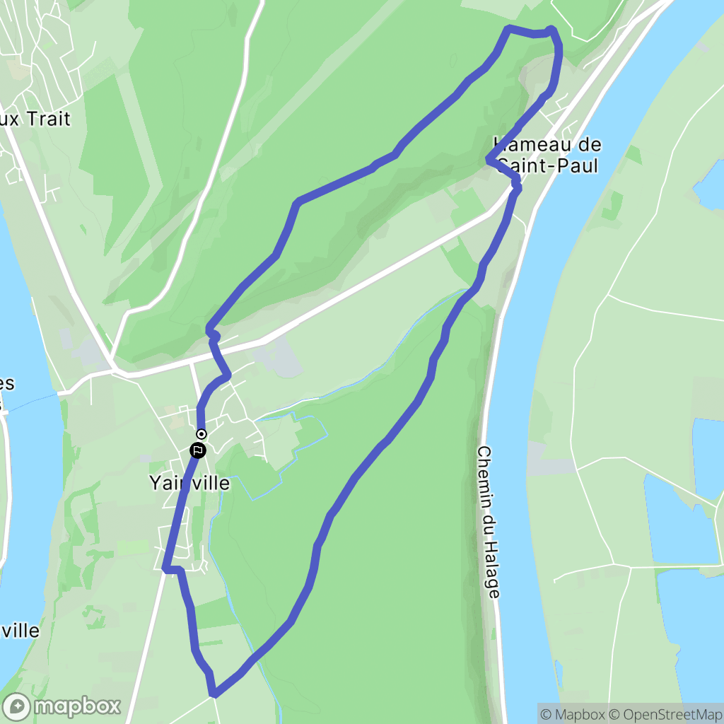 Yainville : carte du parcours de randonnée - France