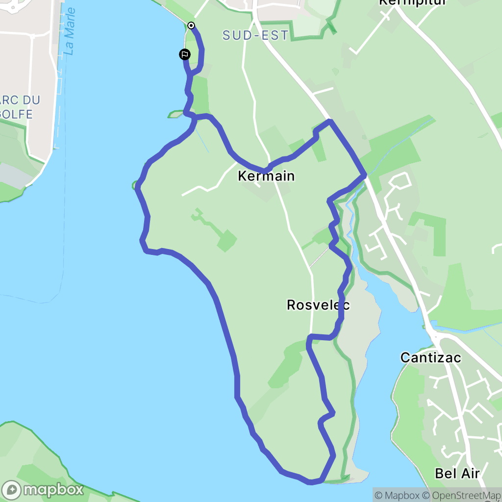 Vannes : carte du parcours de randonnée - France