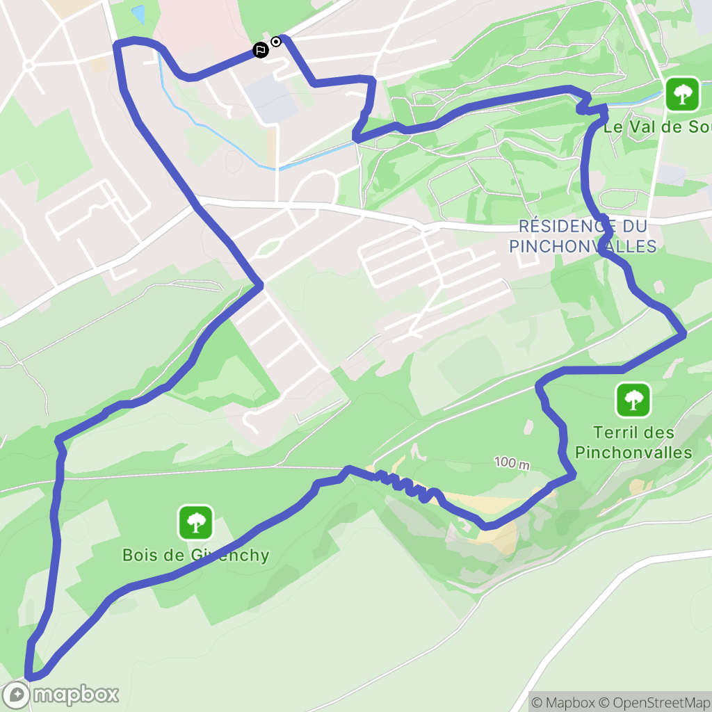 Liévin : carte du parcours de randonnée - France