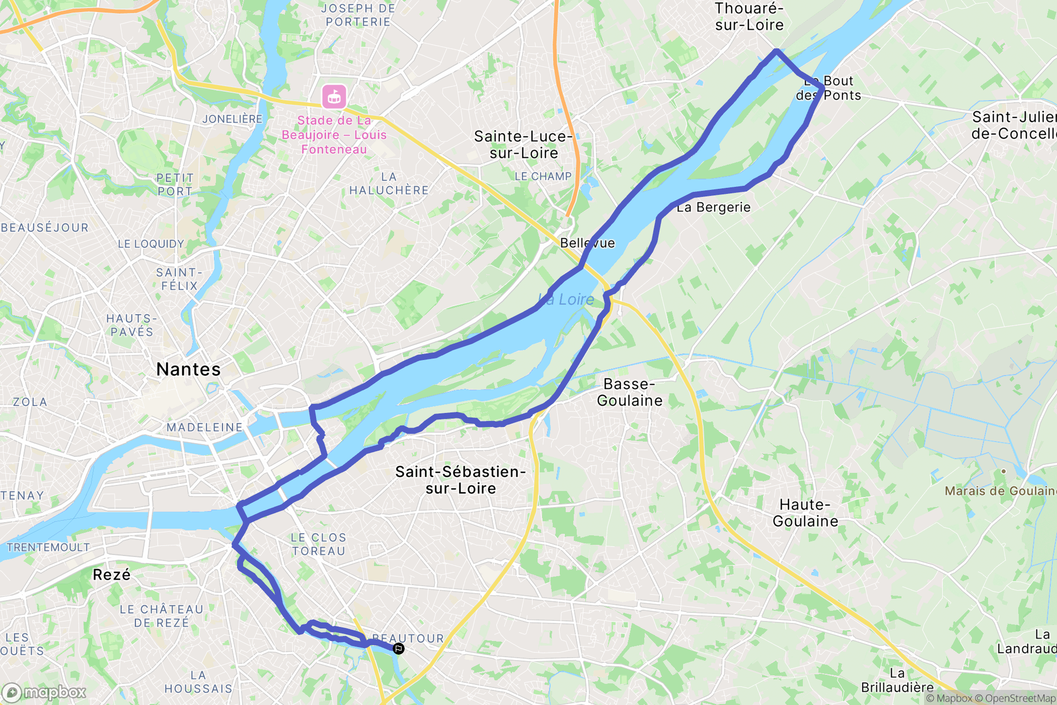 Vertou : carte du parcours de randonnée - France
