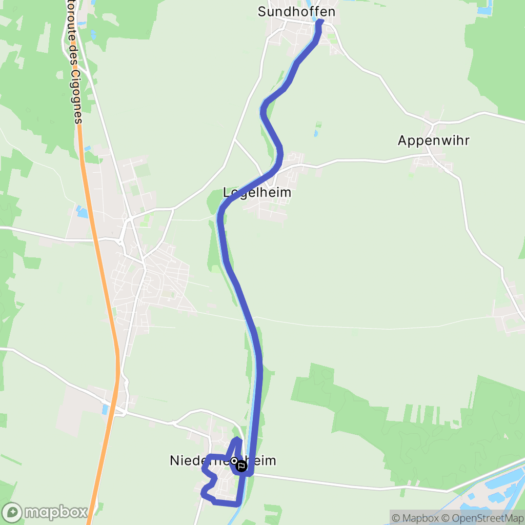 Niederhergheim : carte du parcours de randonnée - France
