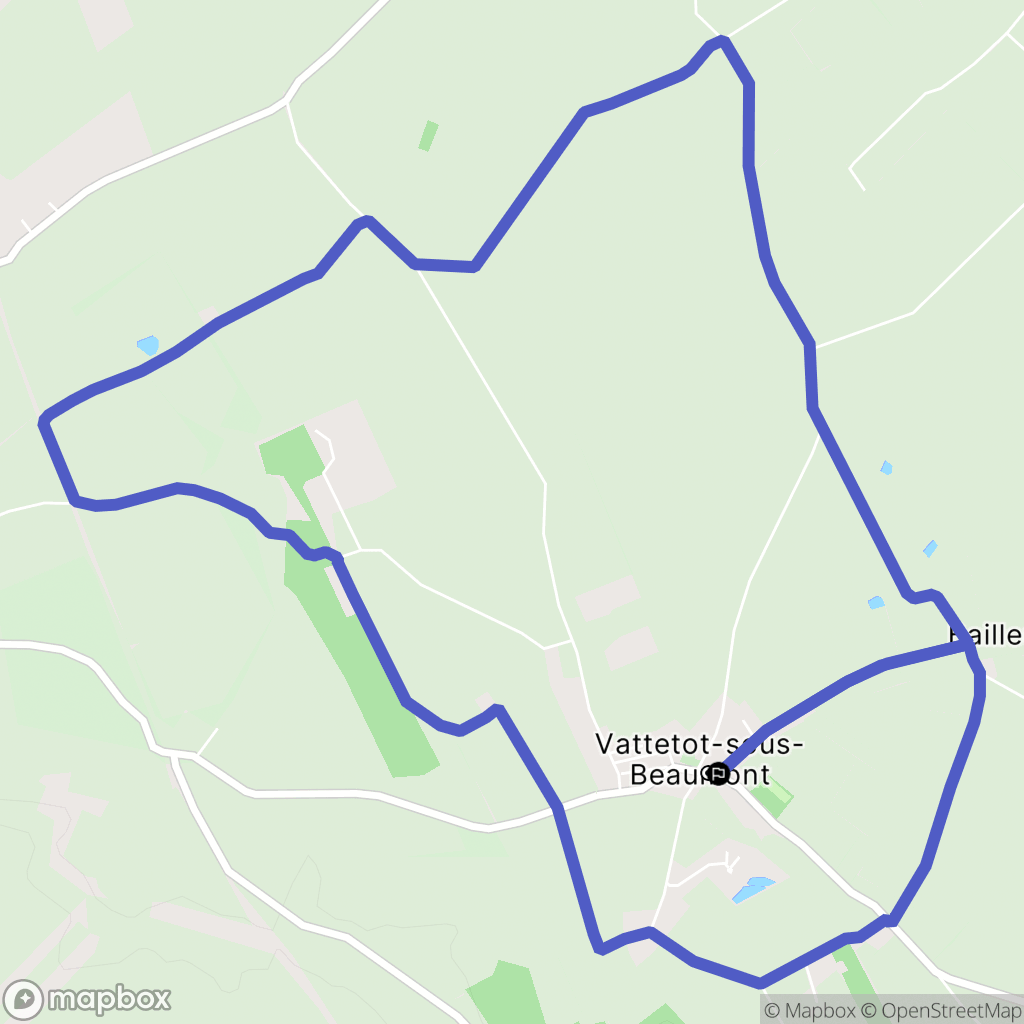 Vattetot-Sous-Beaumont : carte du parcours de randonnée - France