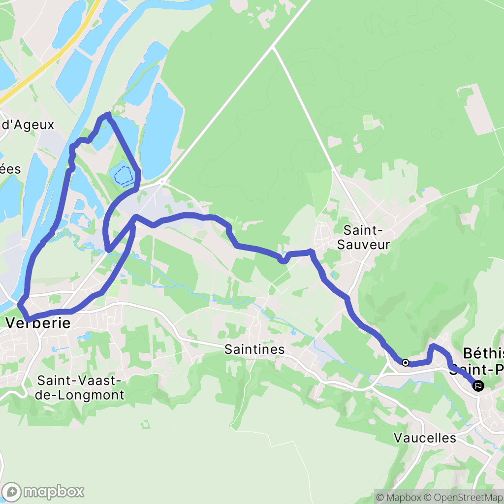 Béthisy-Saint-Pierre : carte du parcours de randonnée - France
