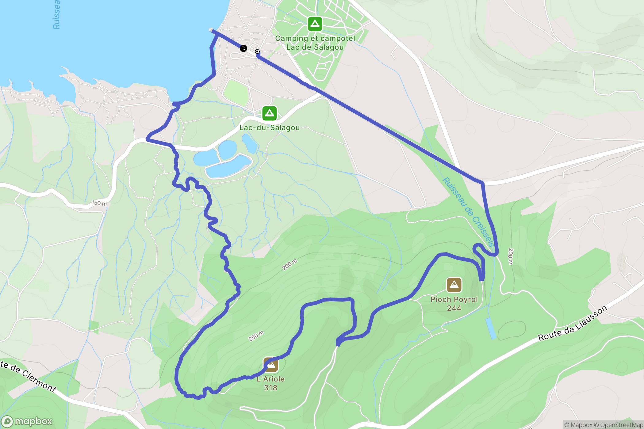 Clermont-l'Hérault : carte du parcours de randonnée - France