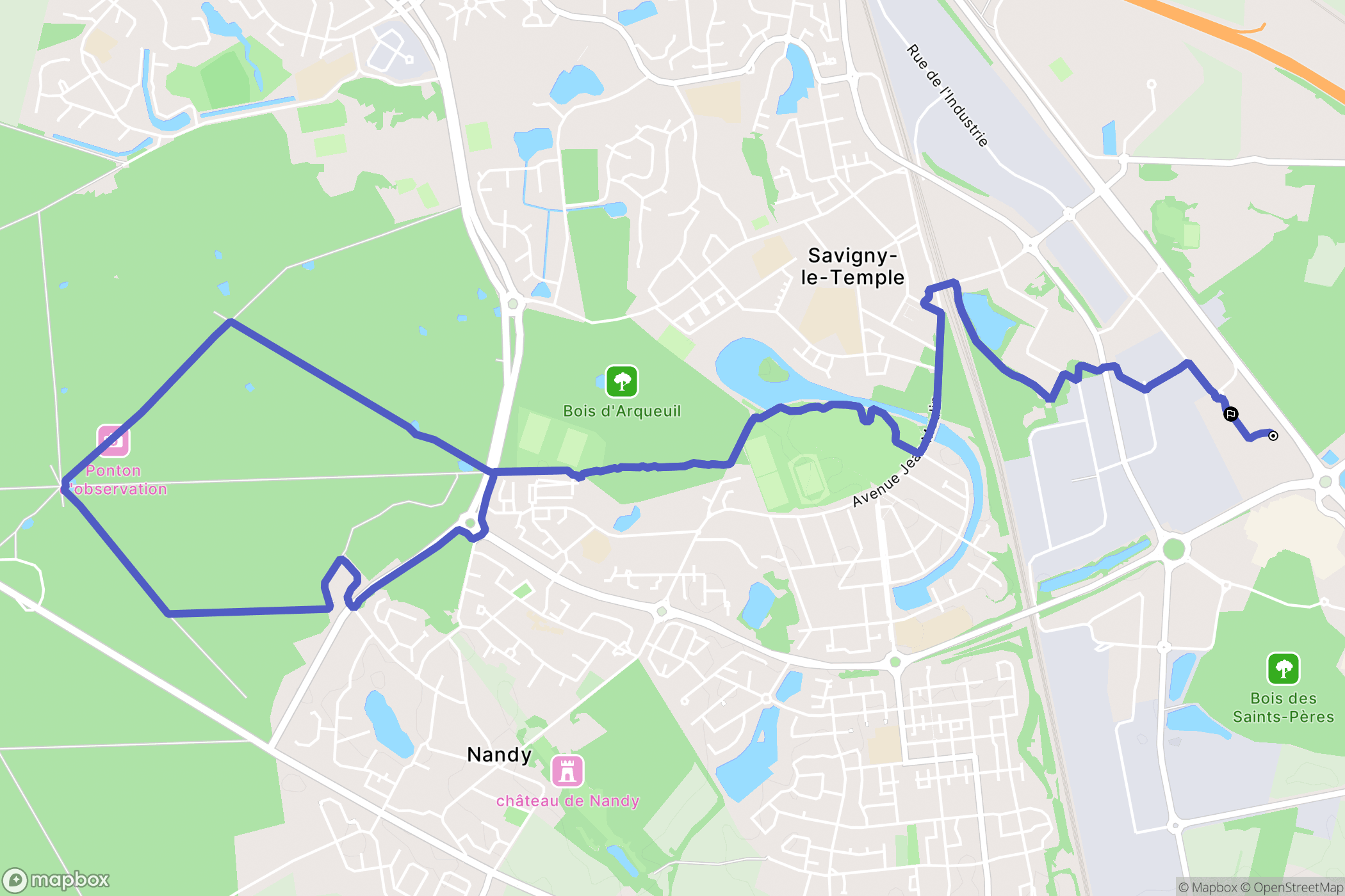 Savigny-le-Temple : carte du parcours de randonnée - France