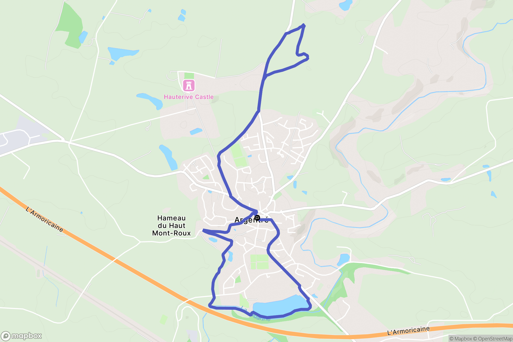 Argentré : carte du parcours de randonnée - France