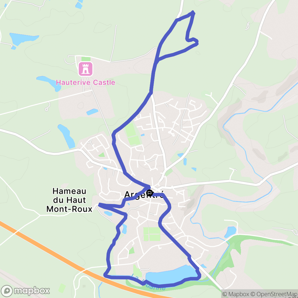 Argentré : carte du parcours de randonnée - France