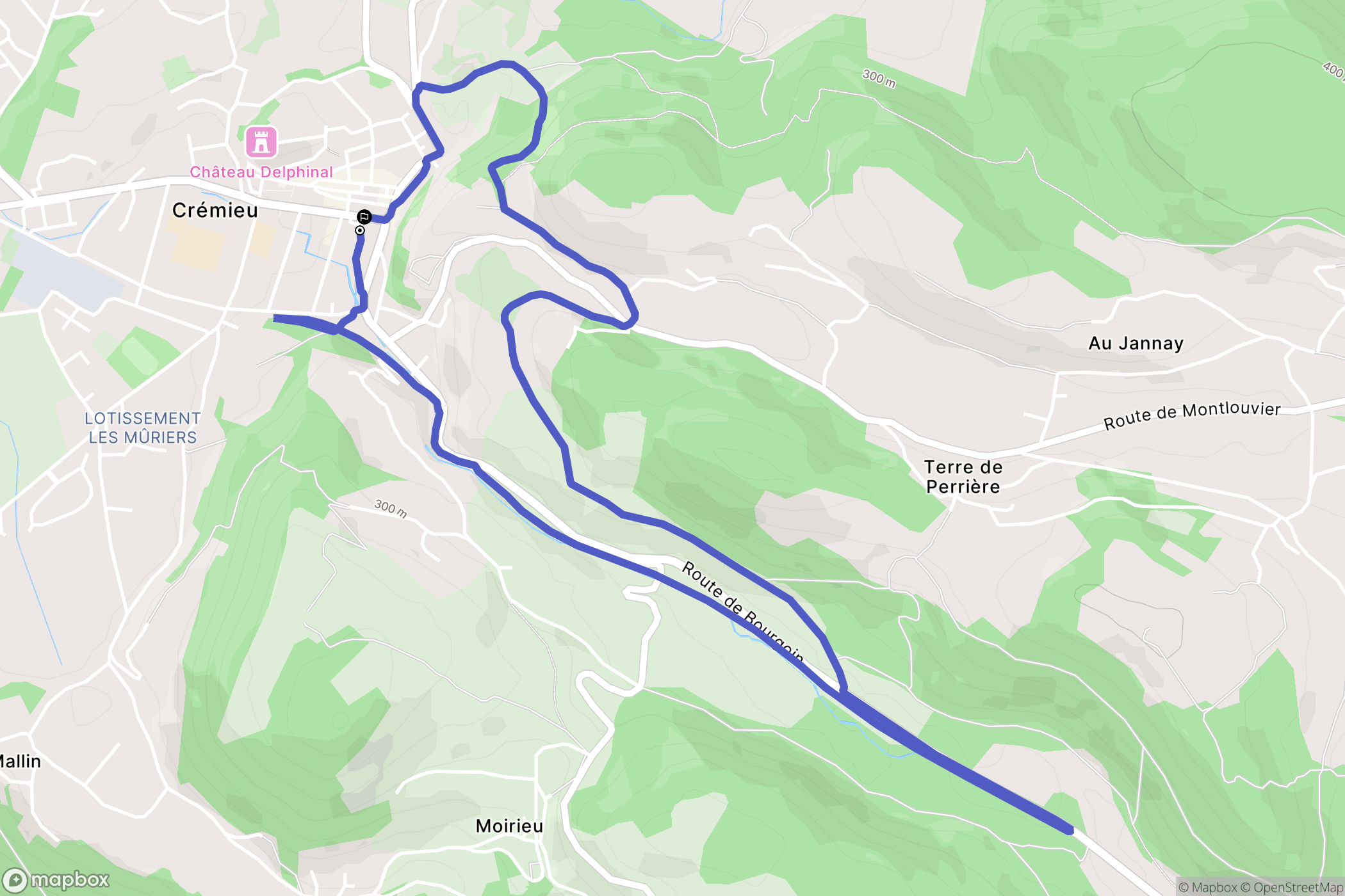 Crémieu : carte du parcours de randonnée - France
