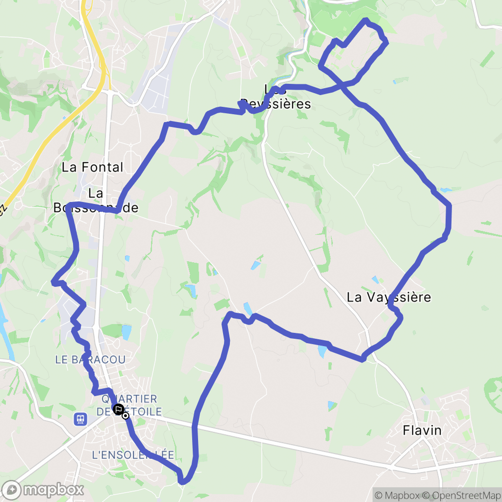 Luc-la-Primaube : carte du parcours de randonnée - France