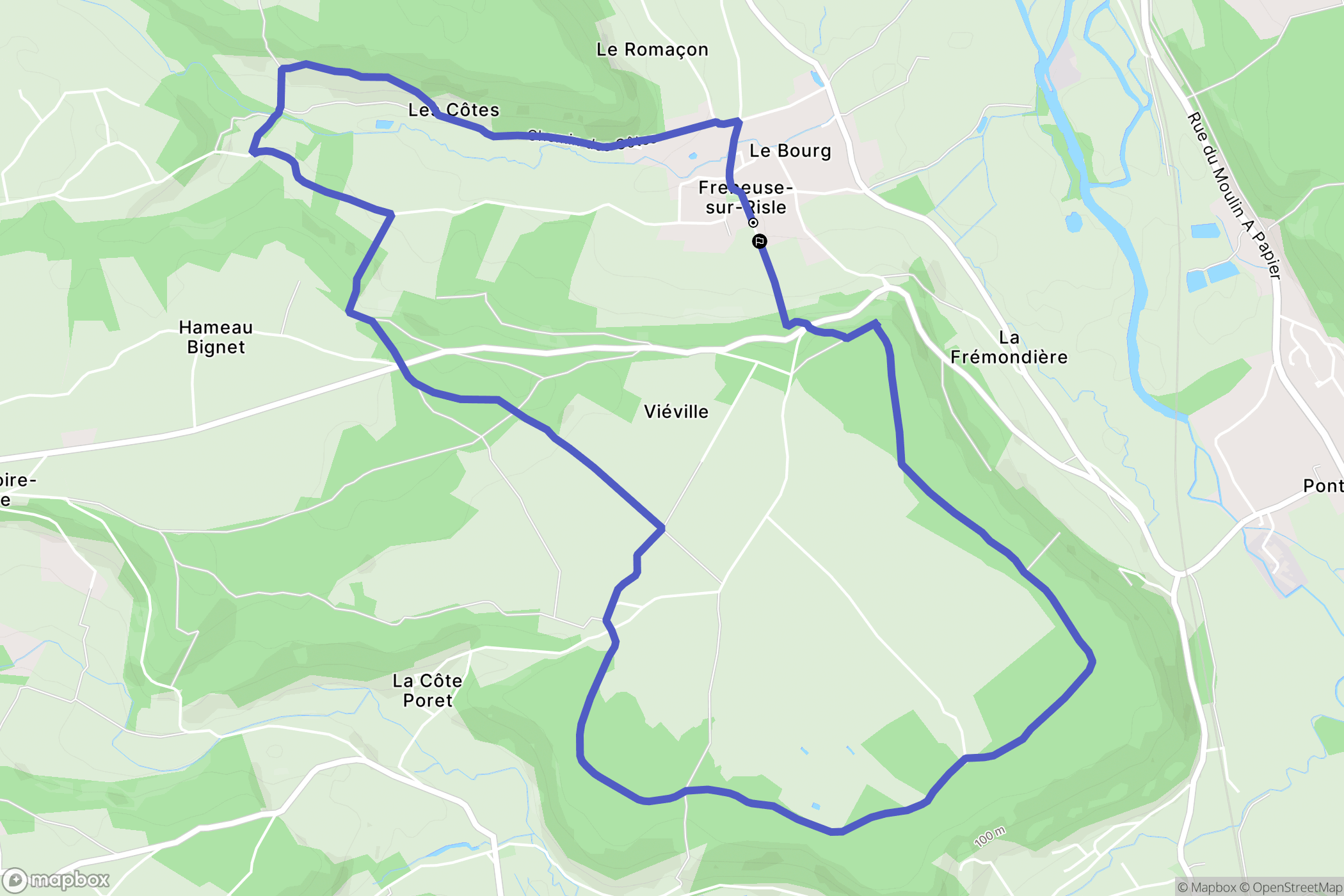 Freneuse-sur-Risle : carte du parcours de randonnée - France