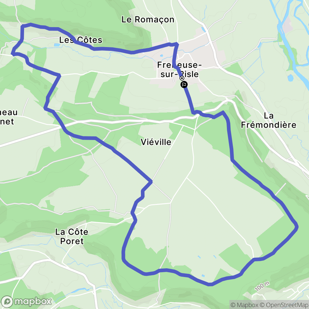 Freneuse-sur-Risle : carte du parcours de randonnée - France