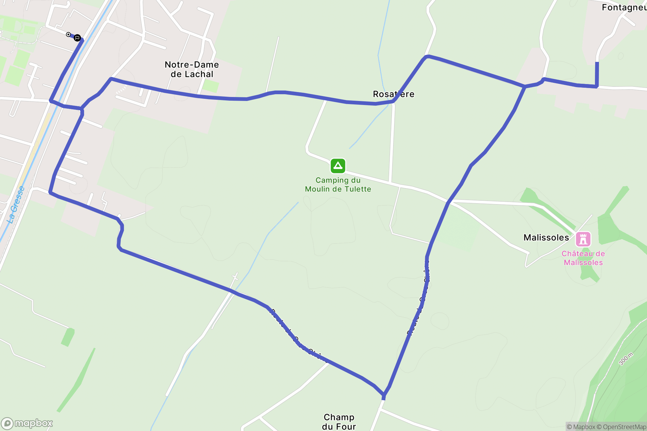 Varces-Allières-et-Risset : carte du parcours de randonnée - France