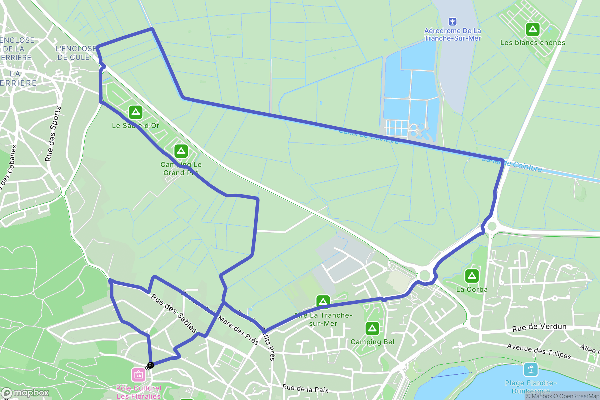 La Tranche-sur-Mer : carte du parcours de randonnée - France