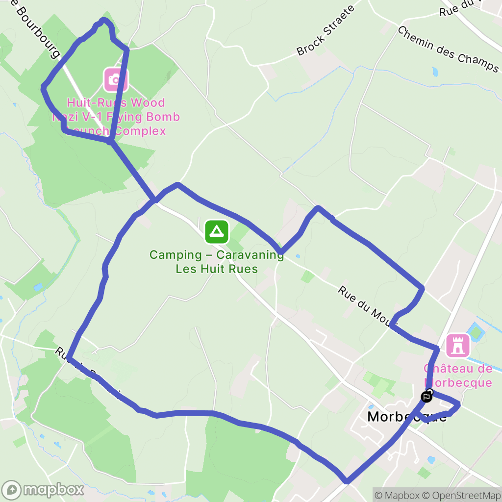 Morbecque : carte du parcours de randonnée - France