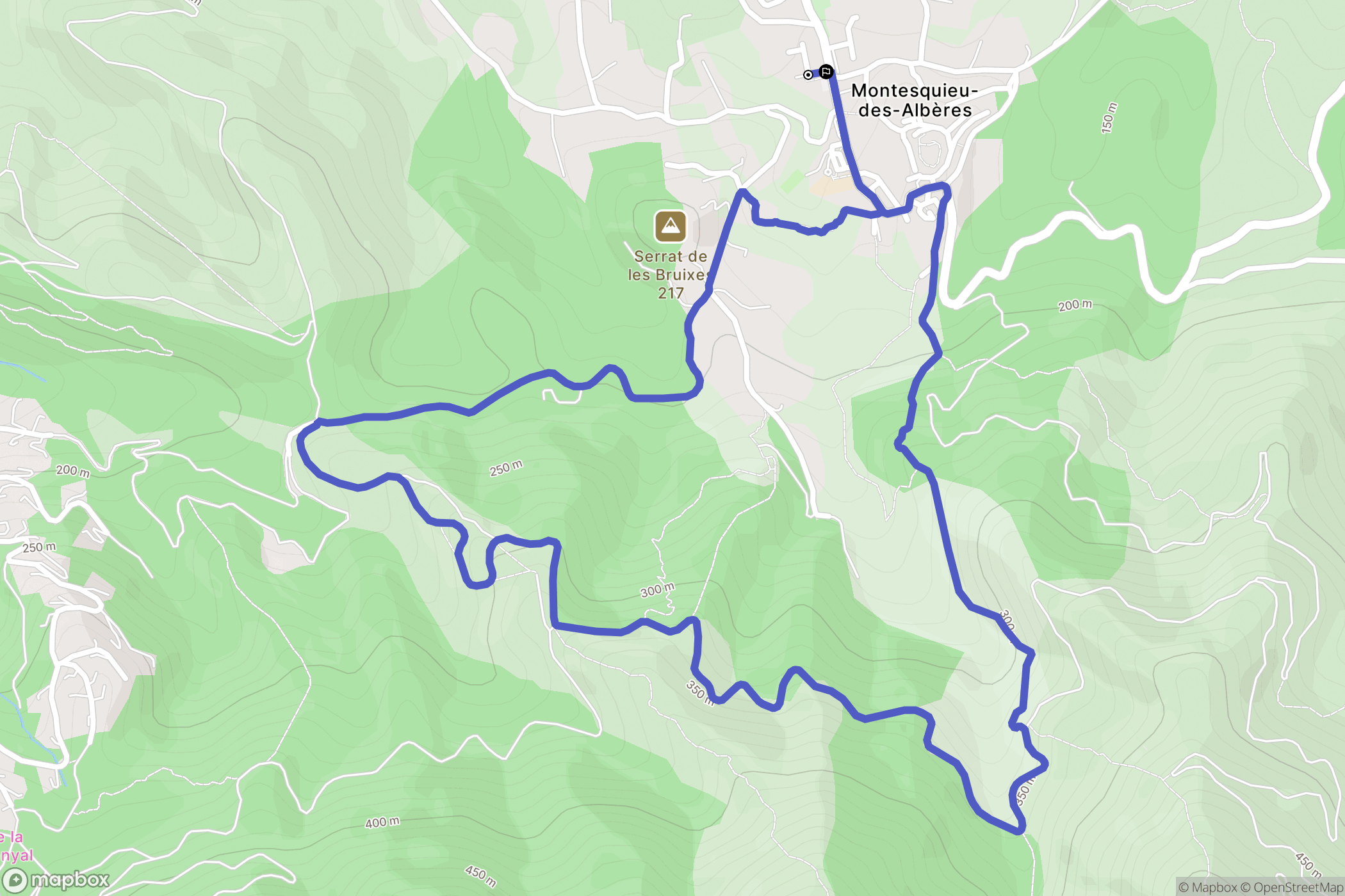 Montesquieu-des-Albères : carte du parcours de randonnée - France