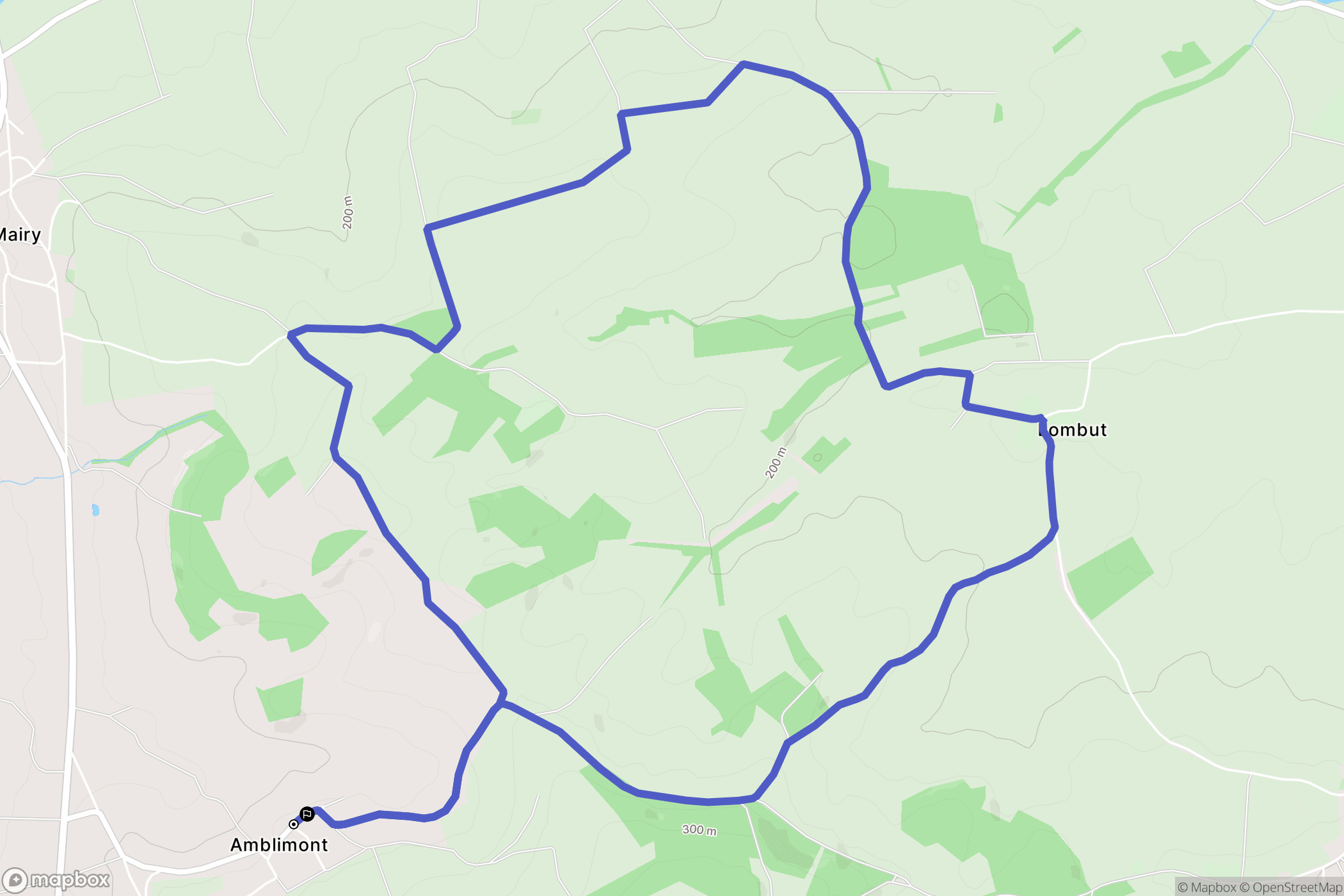 Mouzon : carte du parcours de randonnée - France