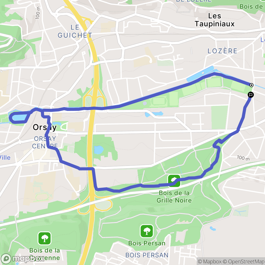 Palaiseau : carte du parcours de randonnée - France