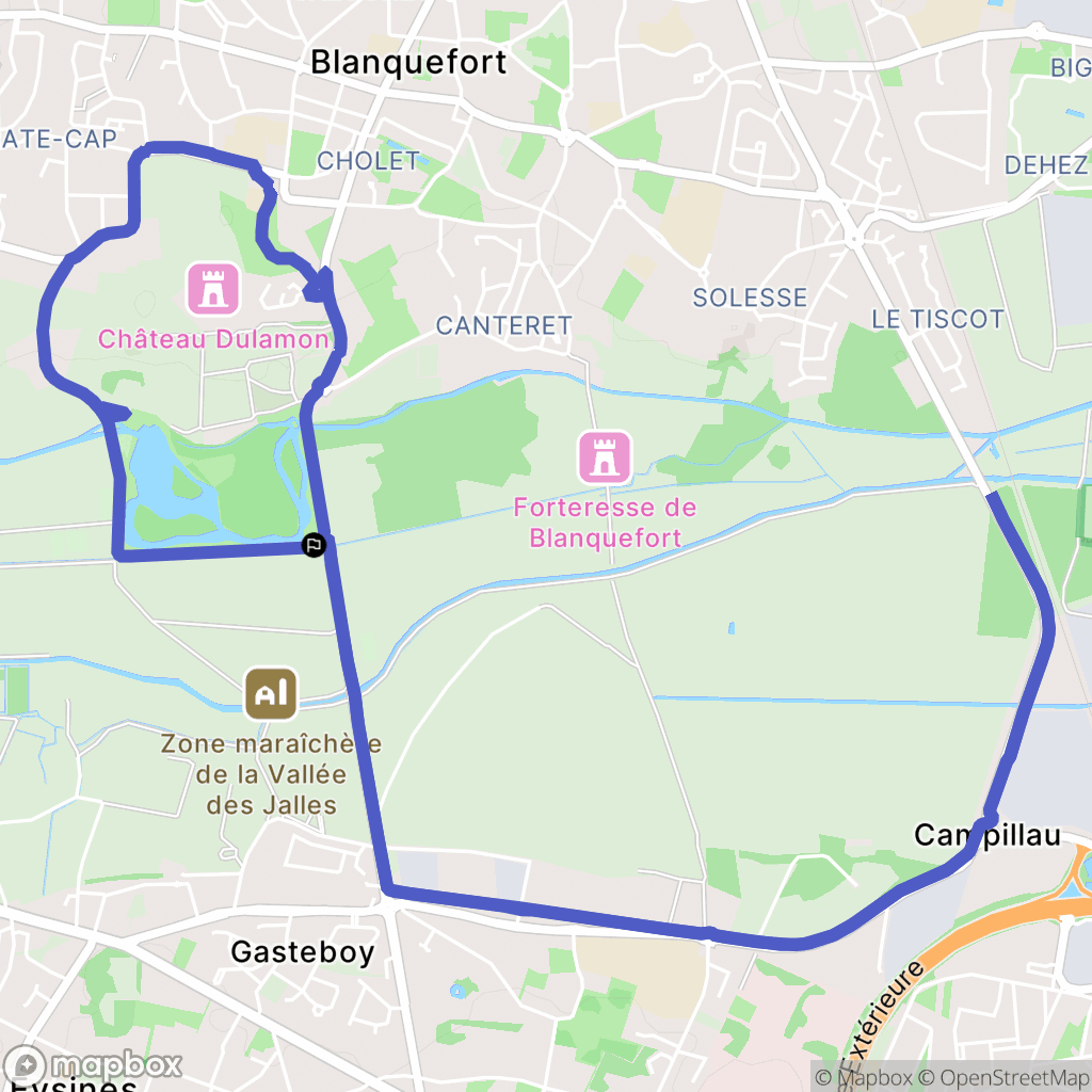Blanquefort : carte du parcours de randonnée - France