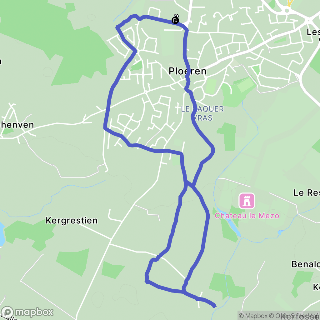Ploeren : carte du parcours de randonnée - France