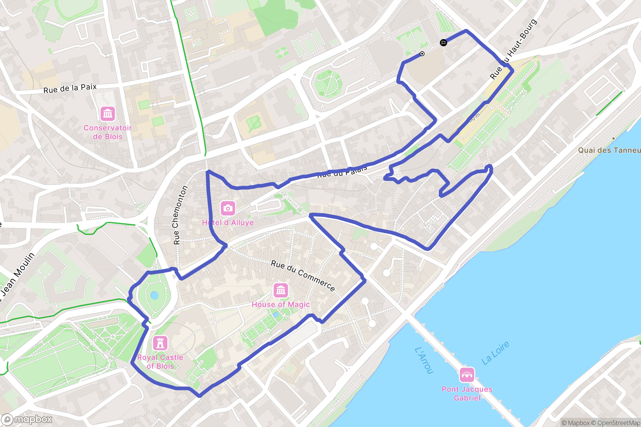 Blois : carte du parcours de randonnée - France