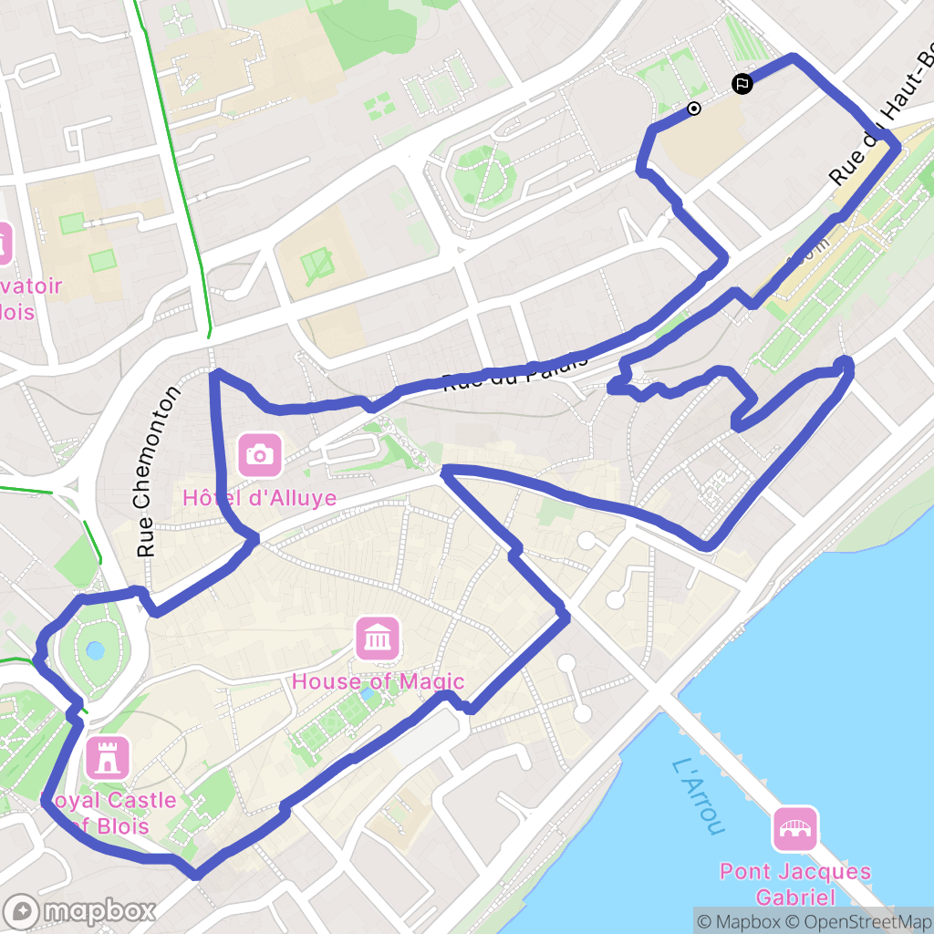 Blois : carte du parcours de randonnée - France