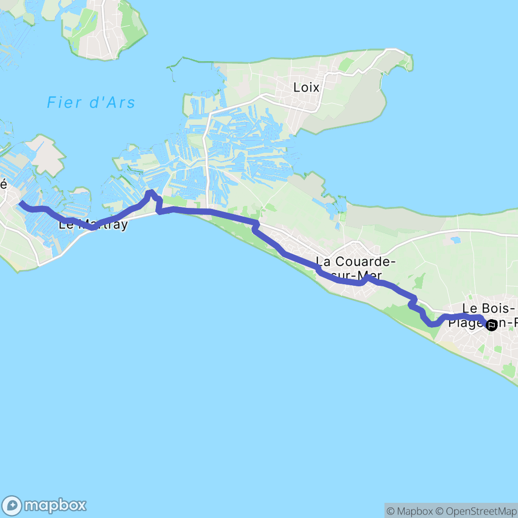 Le Bois-Plage-en-Ré : carte du parcours de randonnée - France
