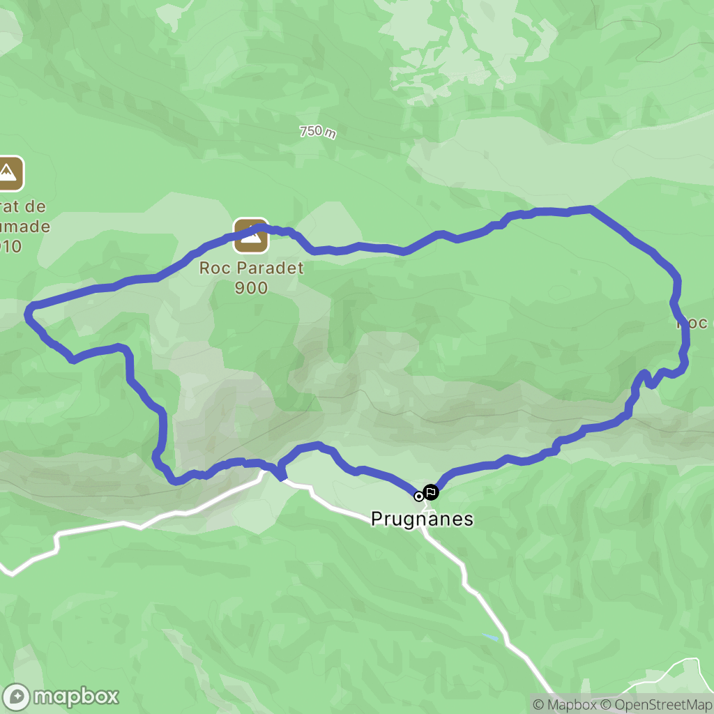 Prugnanes : carte du parcours de randonnée - France