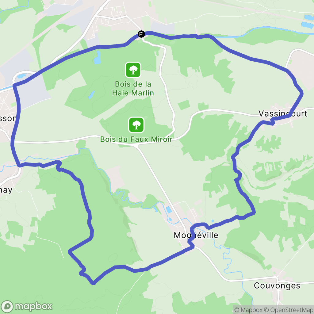Revigny-sur-Ornain : carte du parcours de randonnée - France