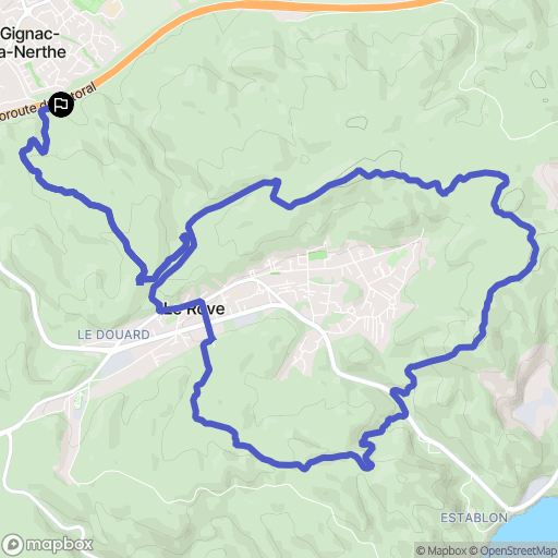 Gignac-la-Nerthe : carte du parcours de randonnée - France